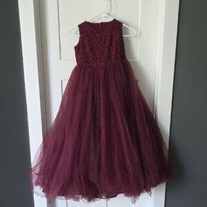 Burgundy Flower Girl Dress